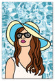 Poolside Woman 24x36 Canvas Wall Art