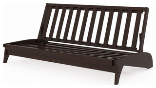 Dillon All Wood Wall Hugger Futon Frame, Black Walnut, Full