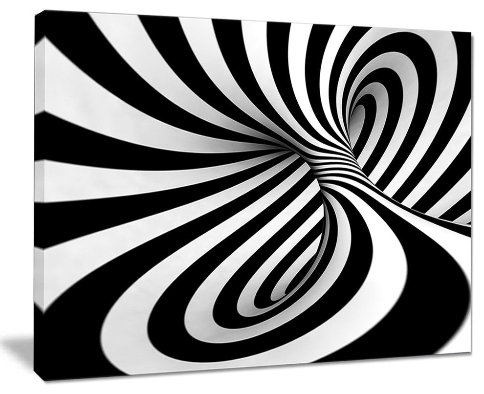 "Spiral, Blank and White" Abstract Art Canvas Print, 20"x12"
