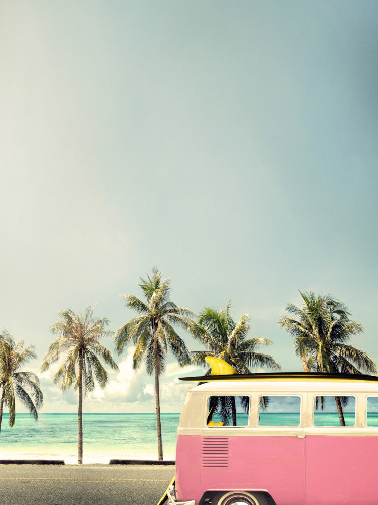 Surf Bus Pink - 72 x 54 by Design Fabrikken