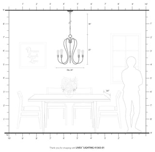 Livex Lighting Lucerne 5 Light Antique Brass Chandelier