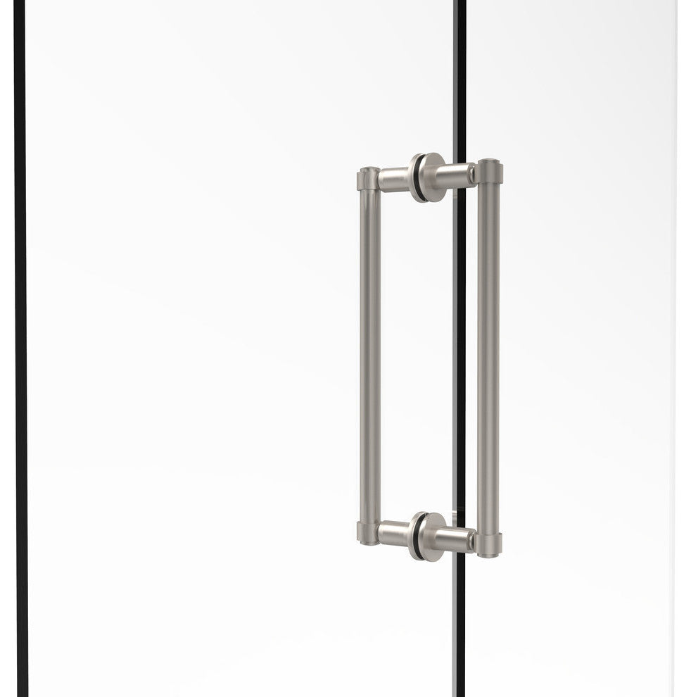 Contemporary 12" Back to Back Shower Door Pull, Satin Nickel