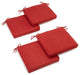 20"x21" Polyester Chair Cushion, Set of 4, Red