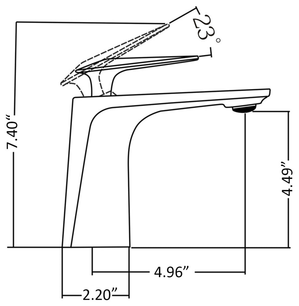 Deck Mounted Single Handle Bathroom Sink Faucet