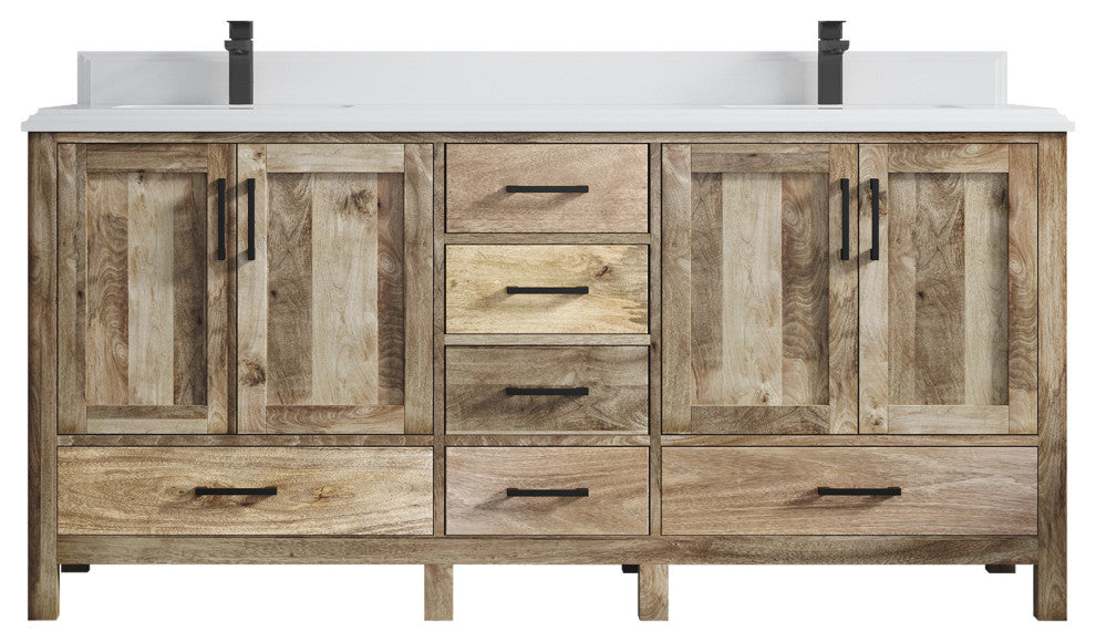 Malibu Mango 72 Double Sink Bath Vanity in Natural 1.5" White Quartz