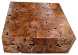 Chic Teak Recycled Teak Wood Square Akar Coffee Table, 47"