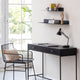 Saffron Fabs Metal Wall Shelves, Black, 2 Piece Set: 24x8 & 36x8