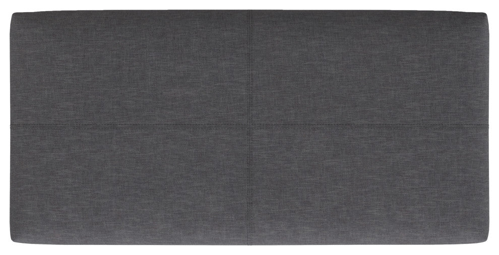 Gabbie Rectangular Storage Ottoman, Slate Grey