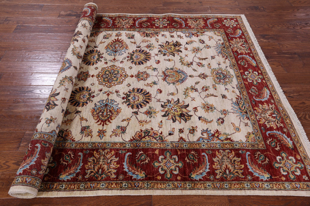 5' 9" X 7' 10" Persian Tabriz Handmade Wool Rug Q10010