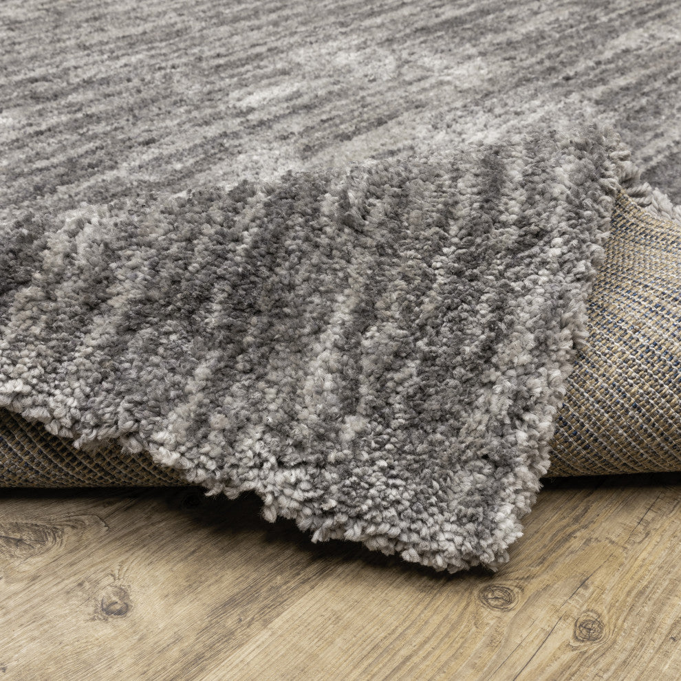 Ashton Distressed Solid Shag Area Rug, 9.10X12.10