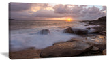"Waves Hitting Rocks in Australia Coastline" Canvas Print32"x16"