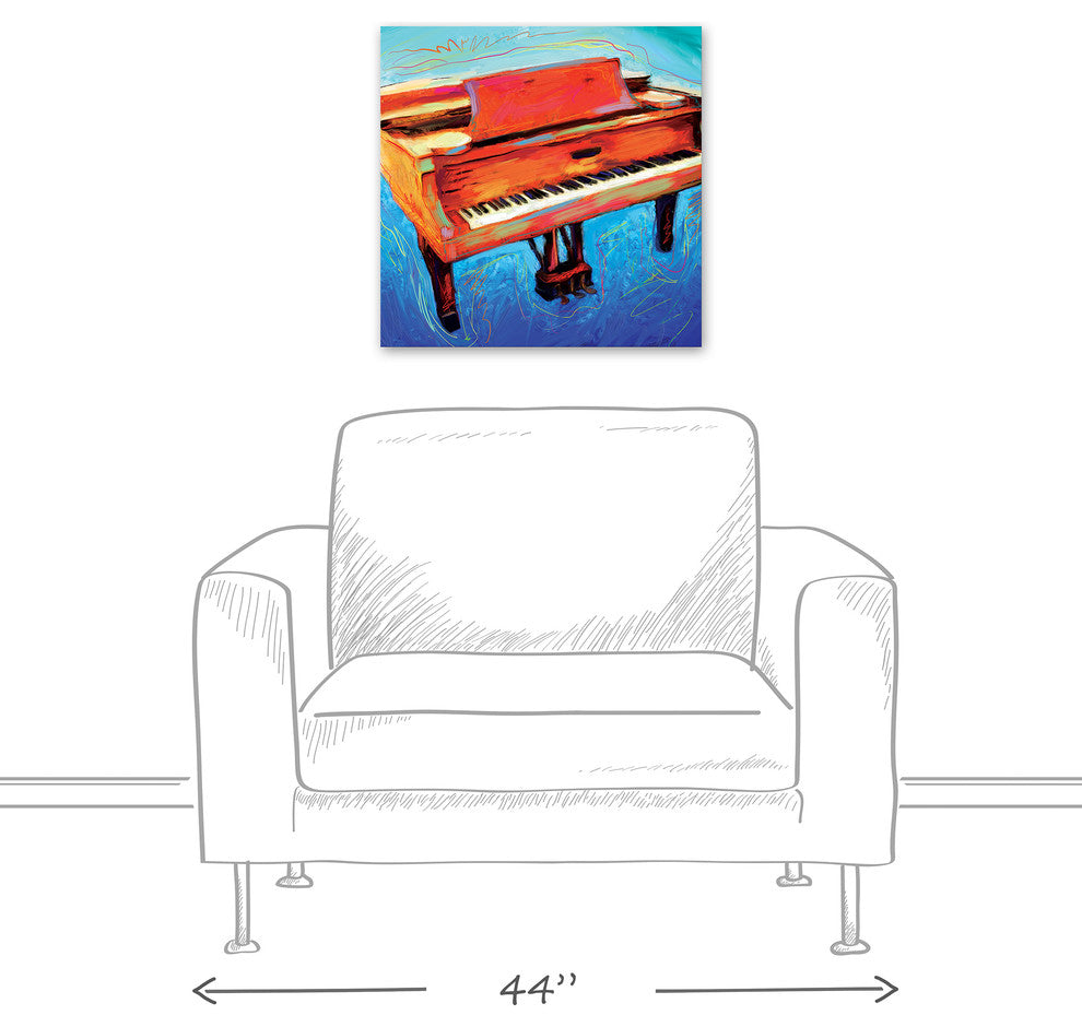 Painted Jazz Piano 20x20 Print on Canvas