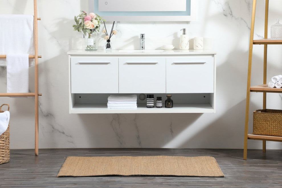 Elegant Decor Roman Bathroom Vanity White