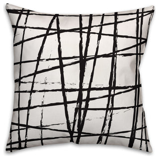 Black Scratch Throw Pillow Cover, 18"x18"