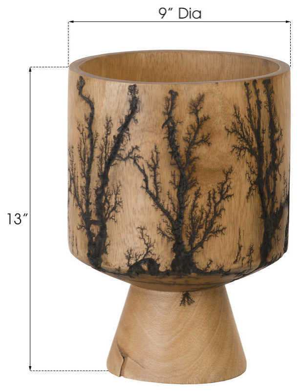 Lightning Vase, Mango Wood, Cup Shape