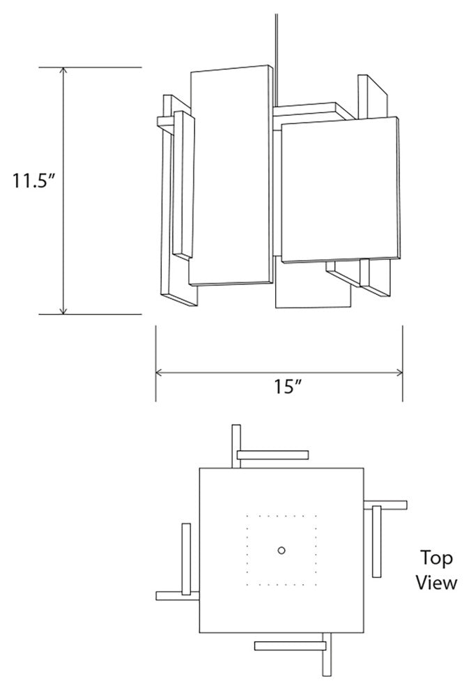 Abeo LED Pendant, Dark Stained Walnut
