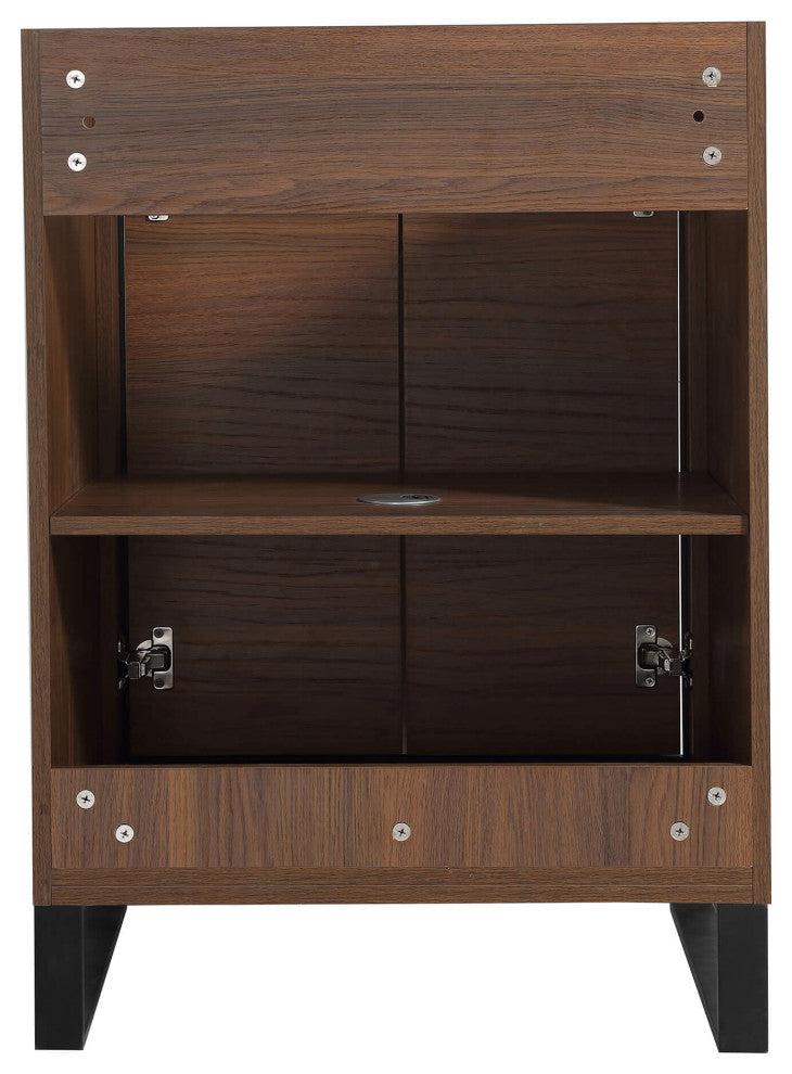 Opulence Bath Vanity, Walnut Ebony, 24", Black Hardware, White Top