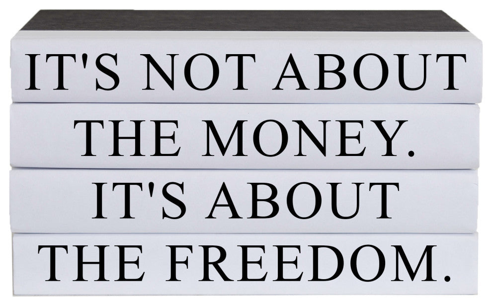 It's About Freedom Quote Book Stack, S/4