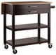 Langdon Kitchen Cart, Drop Leaf, Cappuccino and Natural