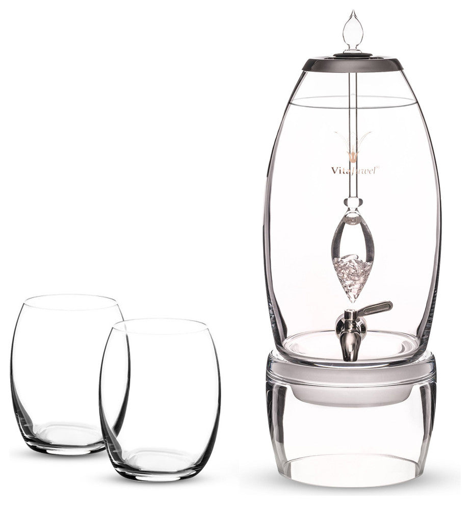 Water Dispenser, VitaJuwel Grande, Drinking Glass 6pc Set, Diamonds