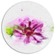 Purple Flower With Green Leaves, Floral Round Metal Wall Art, 11"