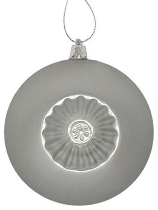 4" Matte Retro Reflector Shatterproof Christmas Ball Ornaments, Silver