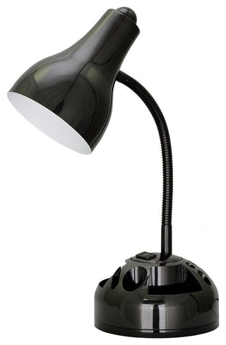 40041, 1-Light Organizer Desk Lamp, Black, 19" High