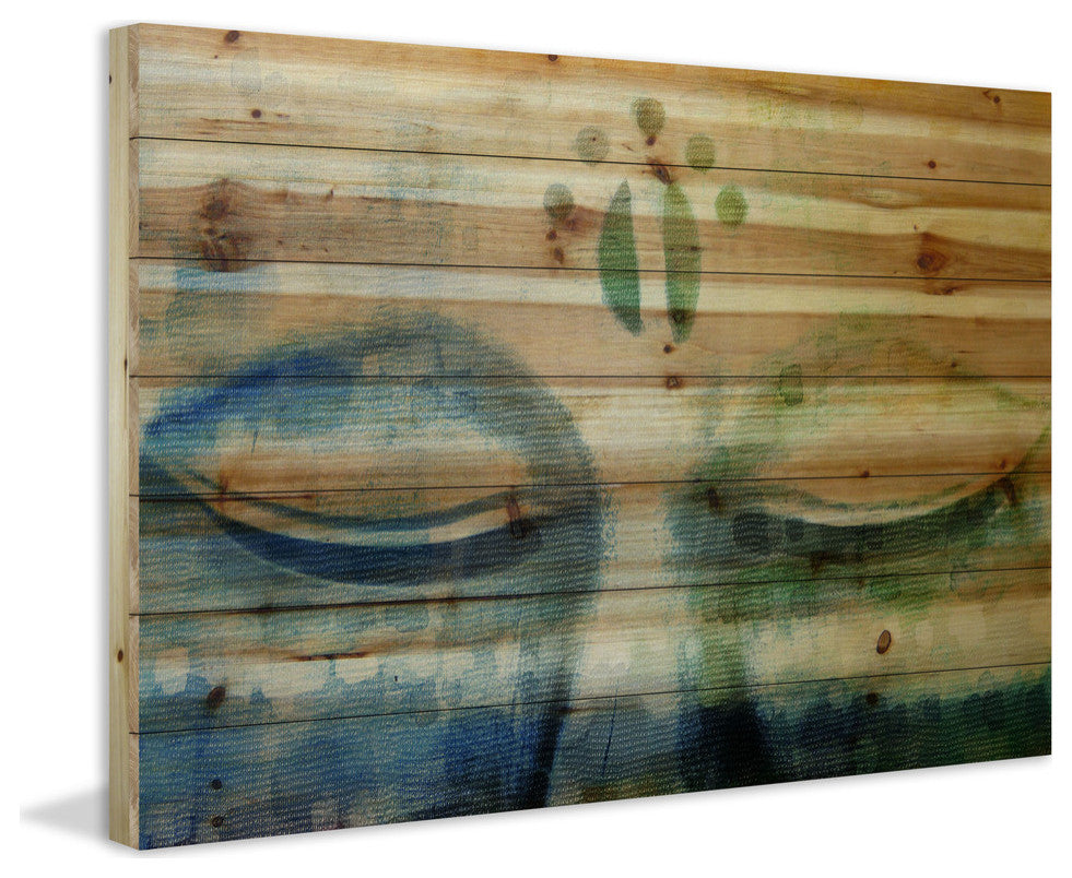 "Meditation" Print on Natural Pine Wood, 60"x40"