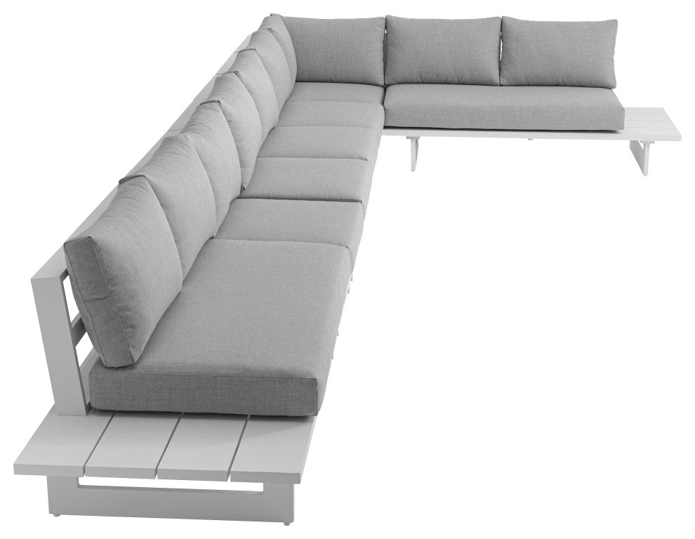 Maldives Grey Water Resistant Fabric Outdoor Patio Modular Sectional