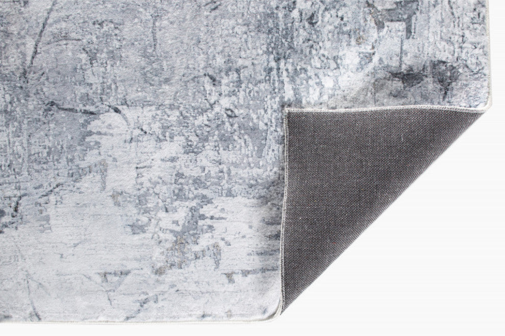 8"x10" Gray Distressed Marble Area Rug