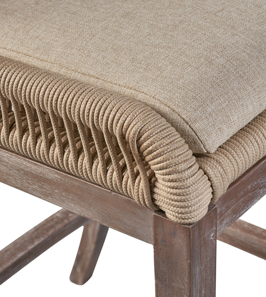 Fiddler Mahogany Counter Stool, Light Buff