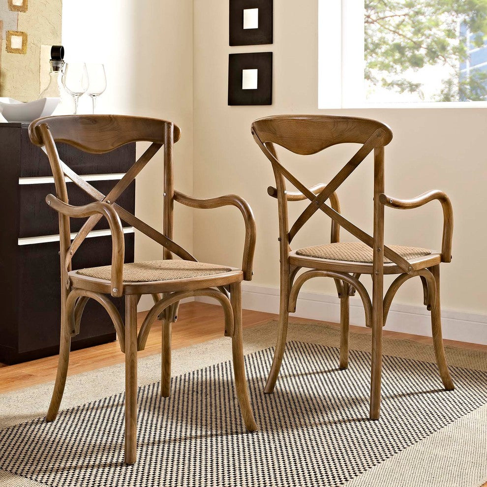 Gear Dining Armchair Set of 2, Walnut