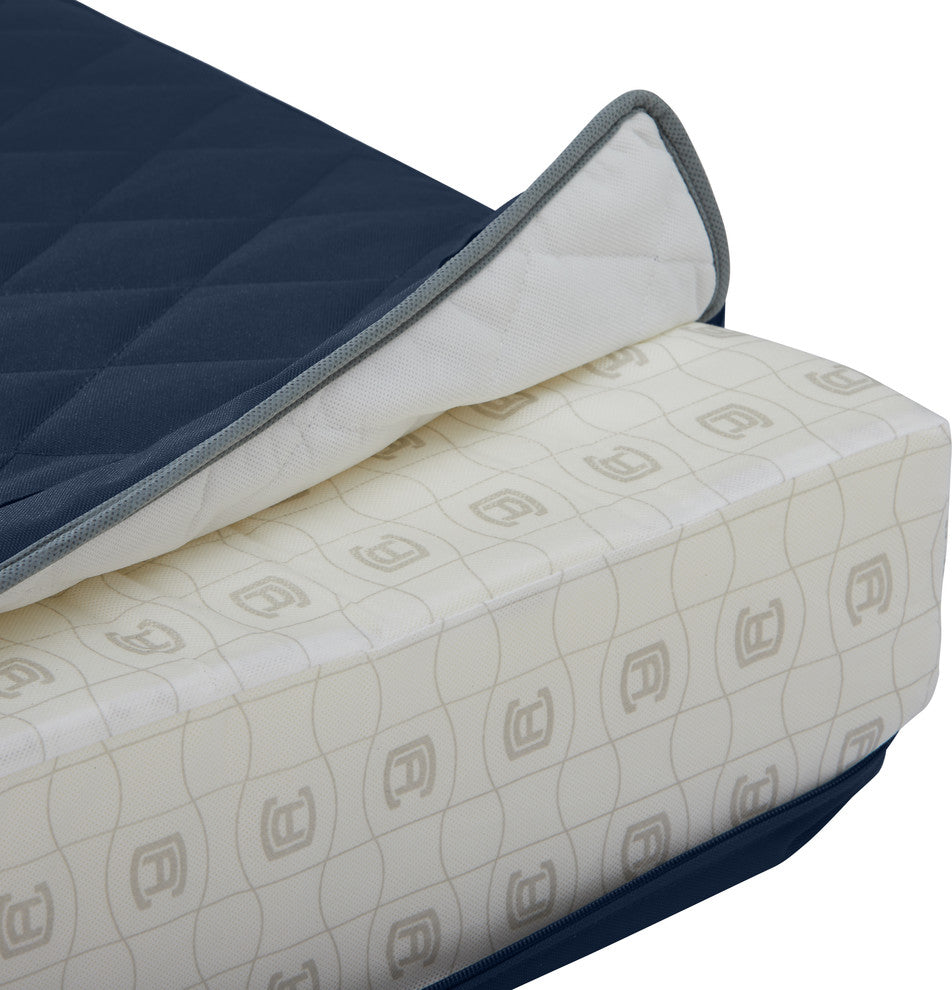 Rectangle Settee/Bench Seat, Quilted Lounge Cushion, Navy, 54"x18"x3"