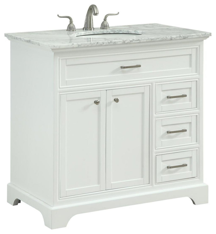 Elegant VF15036WH 36" Single Bathroom Vanity Set, White