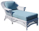 Bar Harbor Chaise Lounge, White, Botanical-Fern Fabric