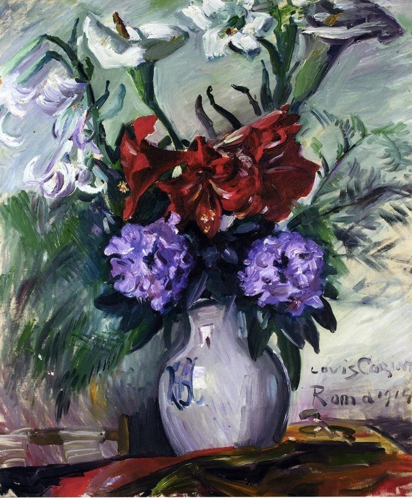 Lovis Corinth Roman Flowers in a Jug Premium Canvas Print