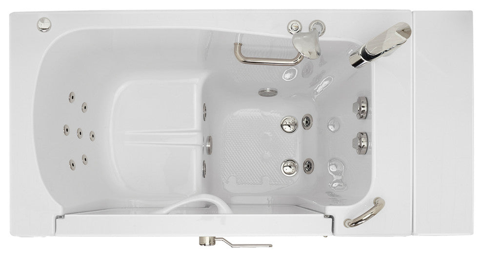 Ella Wheelchair Transfer 32"x52" Walk-In Bathtub,Outswing Door,Faucet,Dual Drain