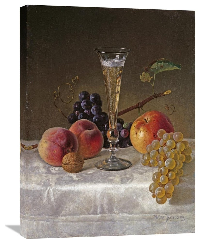 "Still Life With Glass of Champagne" Artwork, 22" x 30"