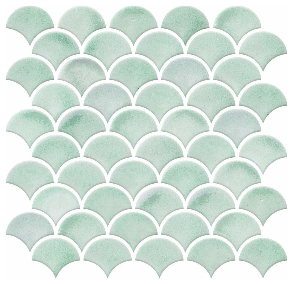 Aqua Scallop Peel And Stick Backsplash
