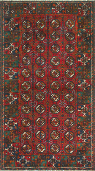 Vintage Distressed Maxwell Red/Green Rug, 3'8x6'7