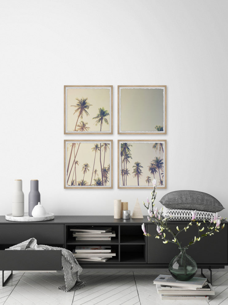 Palm Cool Breeze Quadriptych, 4-Piece Set, 12x12 Panels