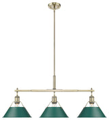 Golden Lighting 3306-LP AB Orwell 3 Light 36"W Linear Pendant - Aged Brass /