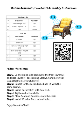 Malibu Lounge Armchair, Natural Rattan Wicker Handmade, Colonial, Cream Cushions