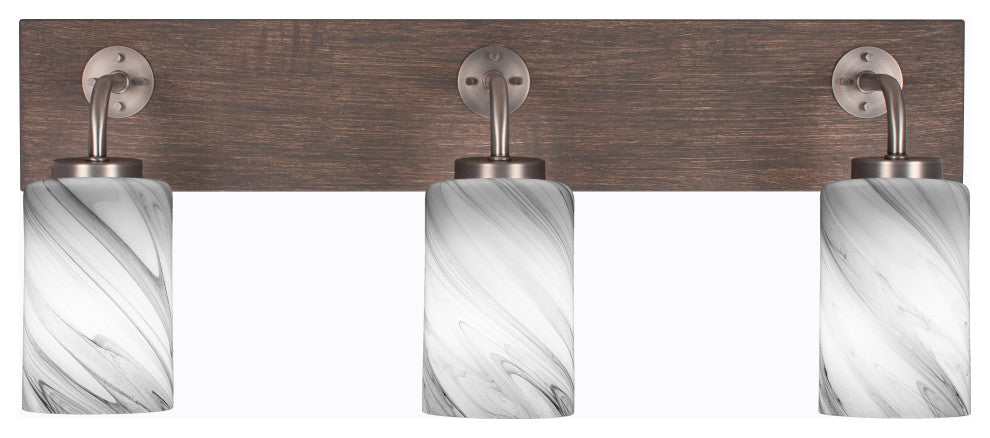 Oxbridge, Bath Bar, Graphite & Painted Distressed Metal, 4" Onyx Swirl