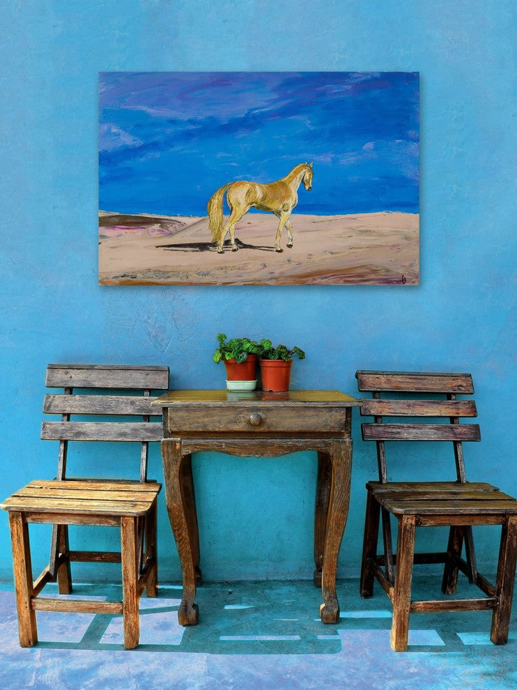 "Lonesome" Painting Print on Wrapped Canvas, 18"x12"
