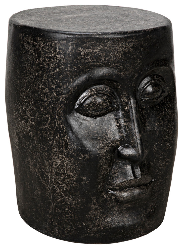 Head Side Table, Black Fiber Cement