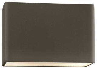 Ambiance Small Rectangle (Outdoor) LED Wall Sconce, Closed, Pewter Green, LED