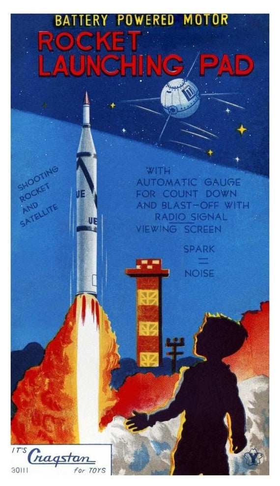 "Rocket Launching Pad" Digital Paper Print by Retrorocket, 22"x38"