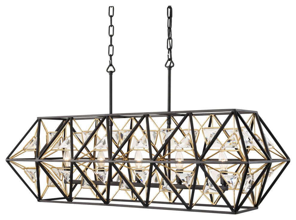 Marcia 5-Lt Linear Pendant - MB/FG