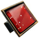 Red Iridescent Dots Crystal Glass Oil Rubbed Bronze Madison Classic Knob